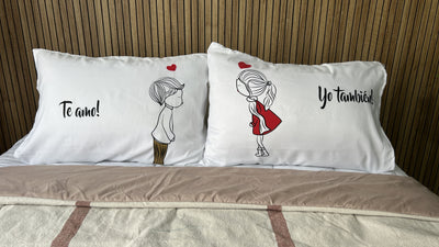 ⭐SET X2 FORROS DE ALMOHADA TU Y YO