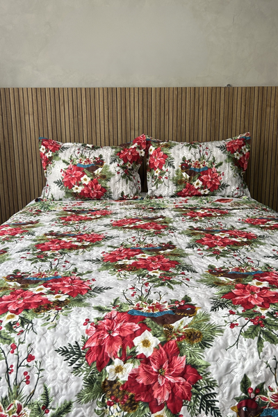 ⭐EDREDÓN MAS FUNDA SHAM CON PESPUNTE NAVIDAD